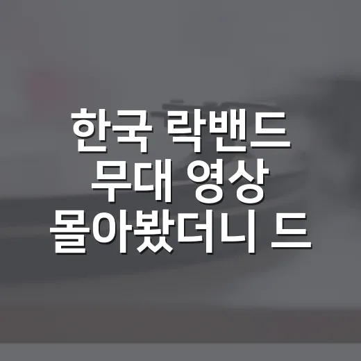 한국 락밴드 무대 영상 몰아봤더니 드라마보다 더 뜨거웠던 순간들 - 요약