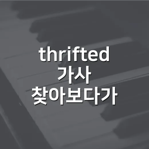 thrifted 가사 찾아보다가 느낀 묘하게 중독되는 감성 후기 - 요약
