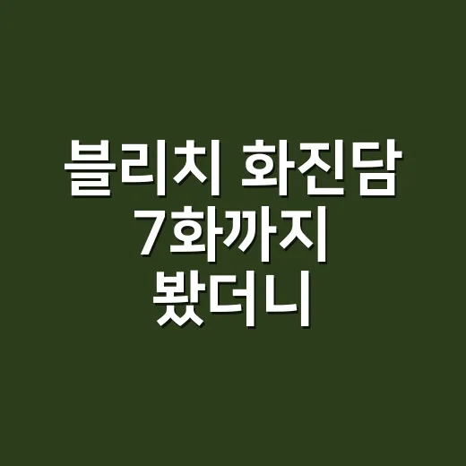 블리치 화진담 7화까지 봤더니, 싸움보다 표정이 더 세게 남았다 - 요약