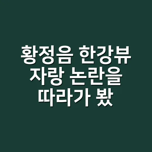 황정음 한강뷰 자랑 논란을 따라가 봤더니, 불꽃보다 뜨거웠던 반응 - 요약