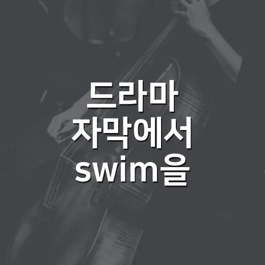 드라마 자막에서 swim을 계속 만났더니 뜻이 하나가 아니었다 - 요약