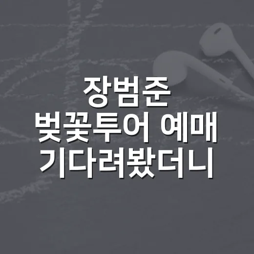 장범준 벚꽃투어 예매 기다려봤더니, 티켓팅까지 봄날씨 같았다 - 요약