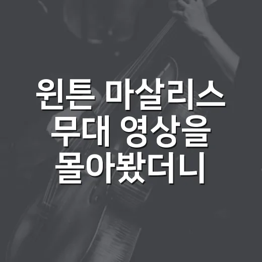 윈튼 마살리스 무대 영상을 몰아봤더니 재즈가 드라마처럼 보였다 - 요약