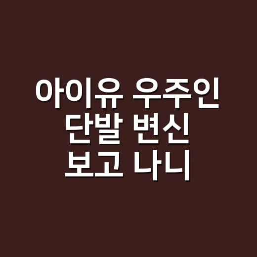 아이유 우주인 단발 변신 보고 나니, 뮤비보다 먼저 머리 길이가 신경 쓰였다 - 요약