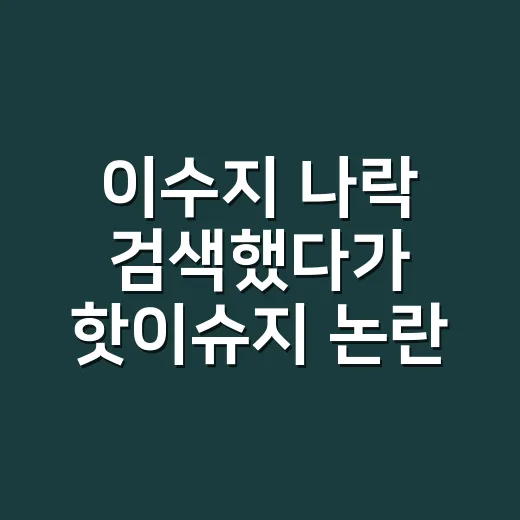 이수지 나락 검색했다가 핫이슈지 논란까지 따라가본 후기 - 요약