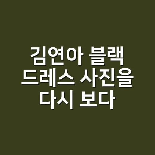 김연아 블랙 드레스 사진을 다시 보다가 느낀 공식석상 패션스타일의 진짜 매력 - 요약
