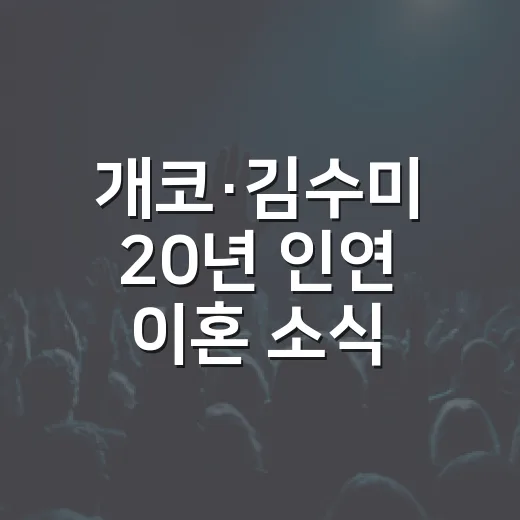 개코·김수미 20년 인연 이혼 소식 따라가 봤더니, 오래 본 예능 한 시즌이 끝난 느낌 - 요약