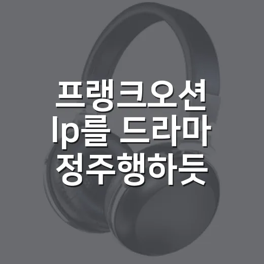 프랭크오션 lp를 드라마 정주행하듯 틀어봤더니 남는 장면들 - 요약