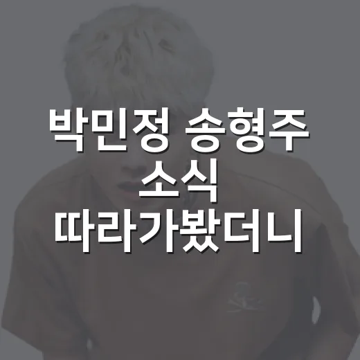 박민정 송형주 소식 따라가봤더니, 웹예능보다 더 웹예능 같은 조합이었다 - 요약
