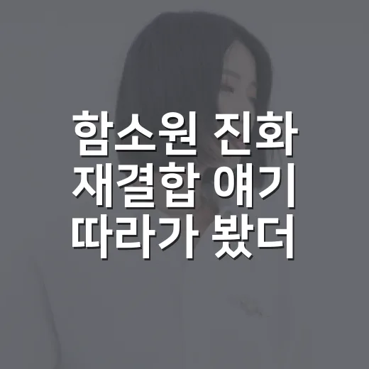 함소원 진화 재결합 얘기 따라가 봤더니, 시모 반대보다 더 크게 보인 장면 - 요약
