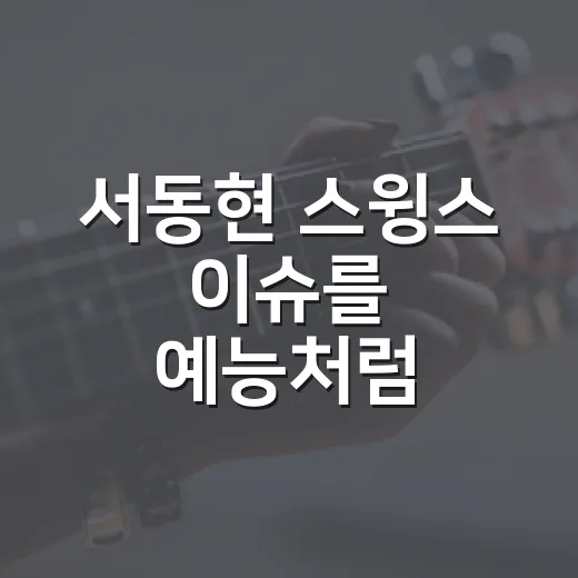 서동현 스윙스 이슈를 예능처럼 정주행해봤더니 남는 장면들 - 요약