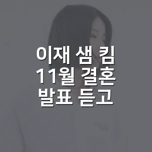 이재 샘 킴 11월 결혼 발표 듣고 ‘현실 로맨스 서사’를 다시 보게 된 후기 - 요약