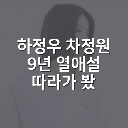 하정우 차정원 9년 열애설 따라가 봤더니, 진짜는 따로 있었다 - 요약
