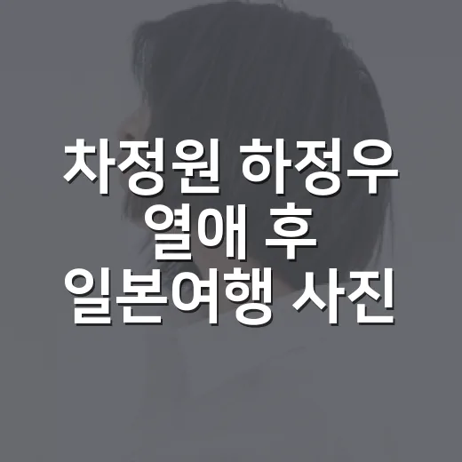 차정원 하정우 열애 후 일본여행 사진을 보고 느낀 묘한 온도차 - 요약