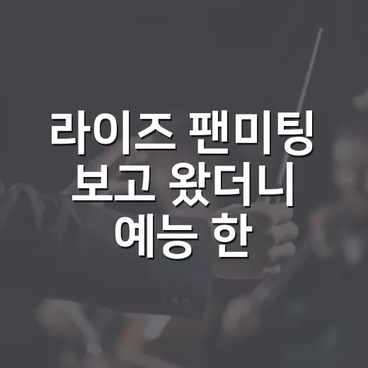 라이즈 팬미팅 보고 왔더니 예능 한 편 본 기분이 남았다 - 요약
