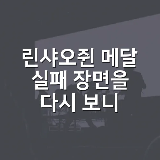 린샤오쥔 메달 실패 장면을 다시 보니, 고개 숙임보다 오래 남은 것들 - 요약