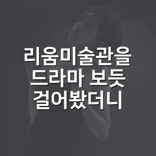 리움미술관을 드라마 보듯 걸어봤더니 보인 장면들 - 요약