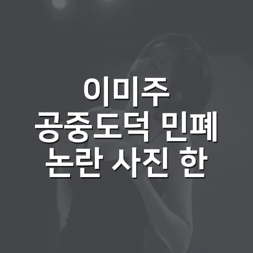 이미주 공중도덕 민폐 논란 사진 한 장을 다시 봤다 - 요약