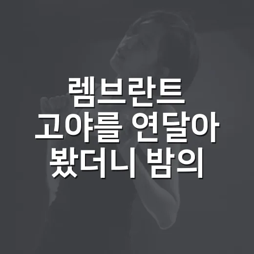 렘브란트 고야를 연달아 봤더니 밤의 표정이 달랐다 - 요약