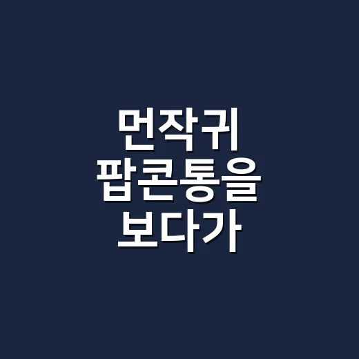 먼작귀 팝콘통을 보다가 영화까지 궁금해졌다 - 요약