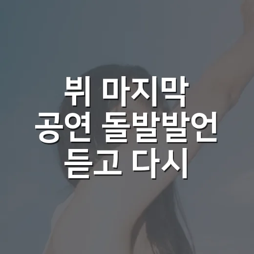 뷔 마지막 공연 돌발발언 듣고 다시 본 광화문 무대 - 요약
