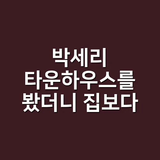 박세리 타운하우스를 봤더니 집보다 사람이 남았다 - 요약