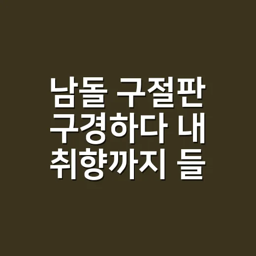 남돌 구절판 구경하다 내 취향까지 들켜버렸다 - 요약