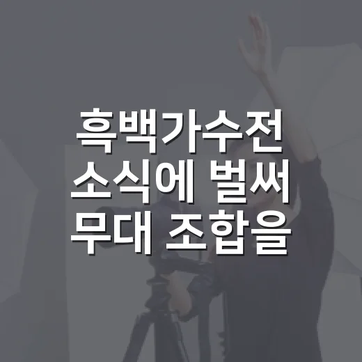 흑백가수전 소식에 벌써 무대 조합을 상상했다 - 요약