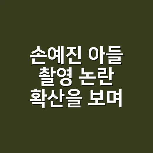 손예진 아들 촬영 논란 확산을 보며 생각이 많아졌다 - 요약