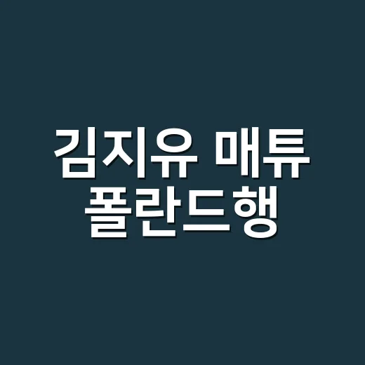 김지유 매튜 폴란드행, 진짜 결혼 이야기일까요? - 요약