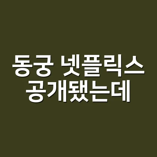 동궁 넷플릭스 공개됐는데, 왜 K드라마 팬들이 바로 반응하고 있을까요? - 요약