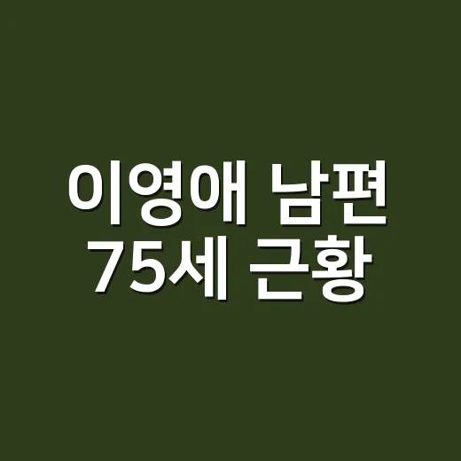 이영애 남편 75세 근황, 왜 이렇게 화제가 됐을까요? - 요약