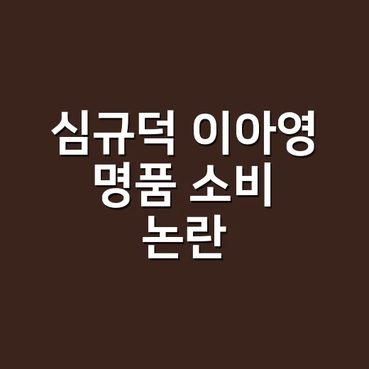 심규덕 이아영 명품 소비 논란, 정말 40만 원 헤어밴드 때문이었을까요? - 요약