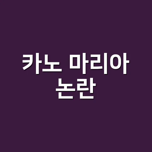 카노 마리아 논란, 지금 확인된 내용이 궁금하신가요? - 요약