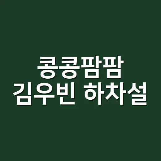 콩콩팜팜 김우빈 하차설, 진짜 빠진 건가요? - 요약