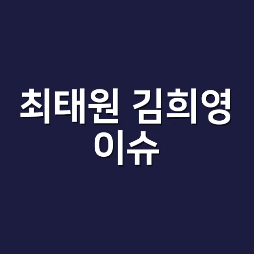최태원 김희영 이슈…