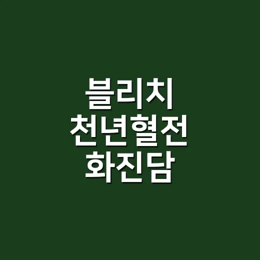 블리치 천년혈전 화진담, 지금 왜 다시 뜨고 있을까요? - 요약