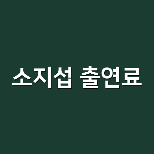 소지섭 출연료, 회당 1억 이야기는 어디까지 확인됐나요? - 요약