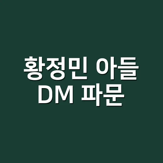 황정민 아들 DM 파문, 실제 확인된 내용은 어디까지인가요? - 요약