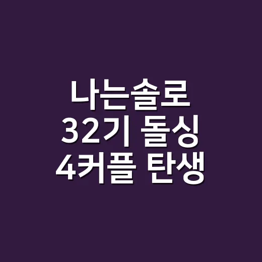 나는솔로 32기 돌싱 4커플 탄생, 왜 이렇게 갈렸을까요? - 요약