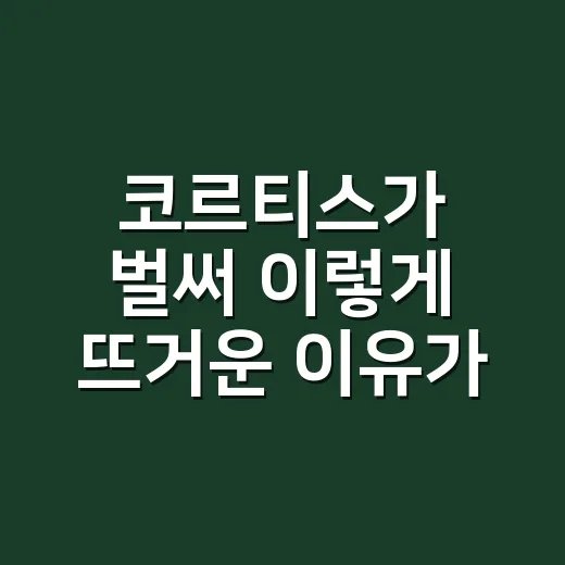 코르티스가 벌써 이렇게 뜨거운 이유가 궁금하신가요? - 요약