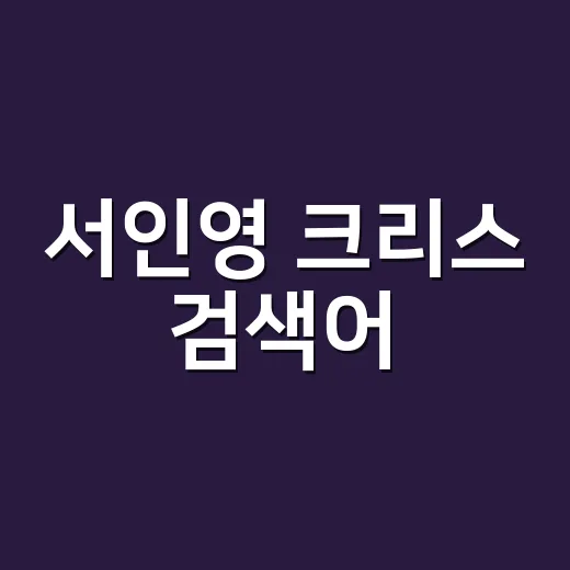 서인영 크리스 검색어, 지금 왜 다시 궁금하신가요? - 요약