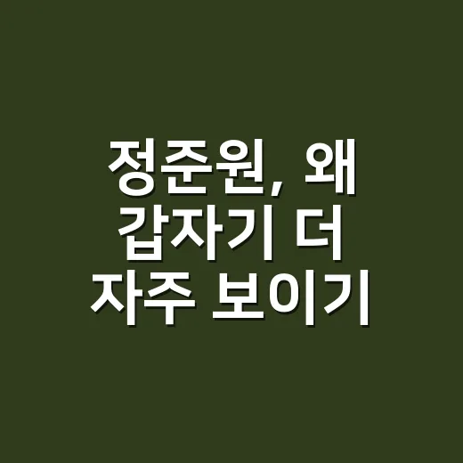 정준원, 왜 갑자기 더 자주 보이기 시작했을까요? - 요약