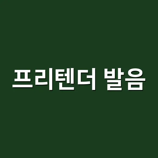 프리텐더 발음, 왜 사람마다 다르게 들릴까요? - 요약