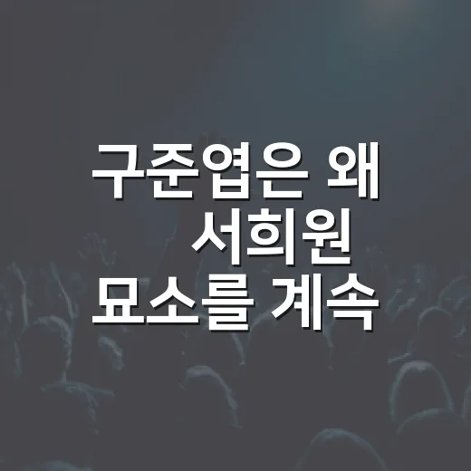 구준엽은 왜 故 서희원 묘소를 계속 찾고 있을까요? - 요약