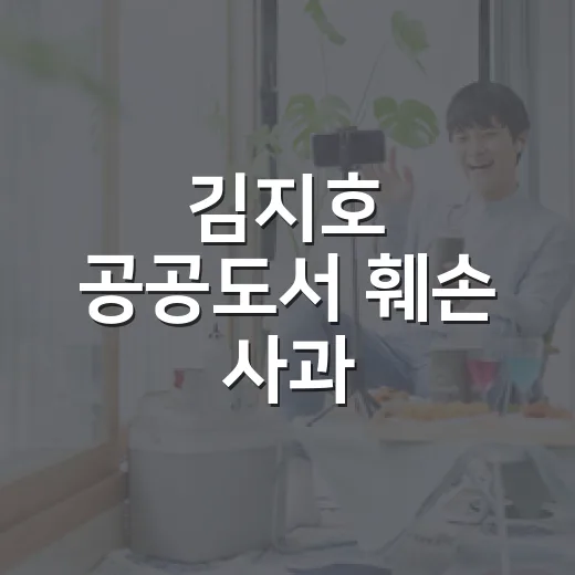김지호 공공도서 훼손 사과, 왜 이렇게 크게 번졌을까요? - 요약