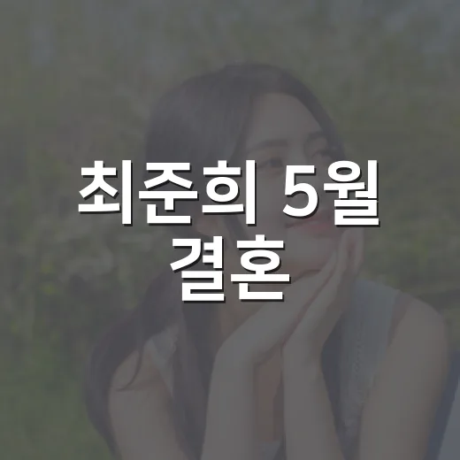 최준희 5월 결혼, 11살 연상 남편은 왜 계속 화제일까요? - 요약