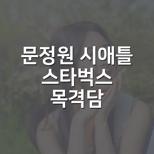 문정원 시애틀 스타벅스 목격담, 왜 다시 화제가 됐을까요? - 요약