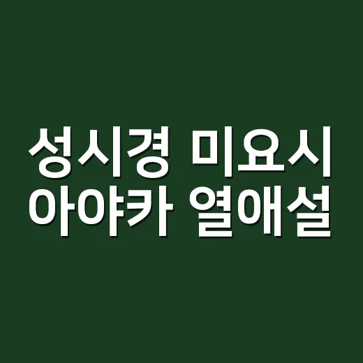 성시경 미요시 아야카 열애설, 불참 얘기까지 왜 계속 붙을까요? - 요약