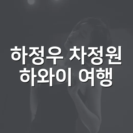 하정우 차정원 하와이 여행, 진짜 같이 간 걸까요? - 요약